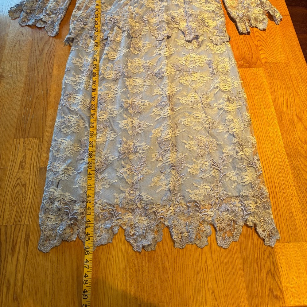Vintage 80’s Lavender Lace Maxi Dress - Picture 5 of 7